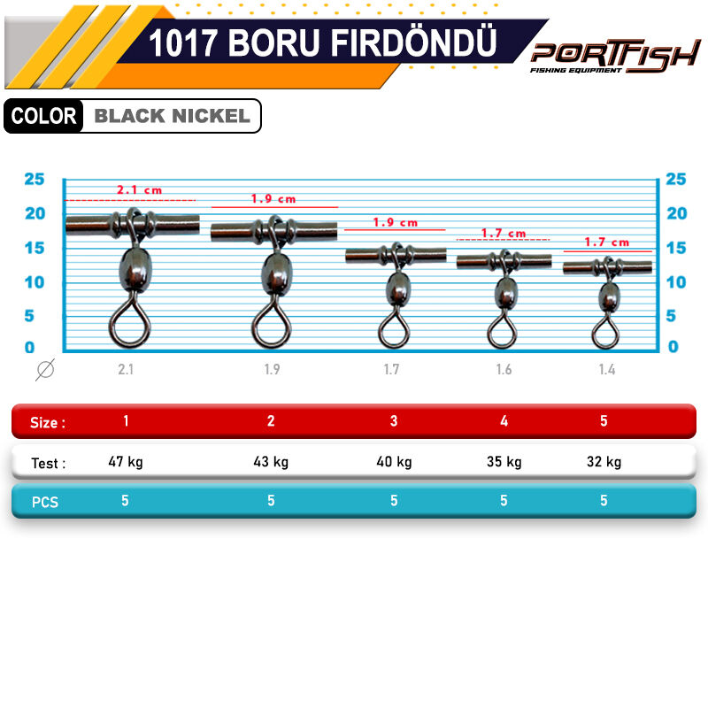 Portfish BL-1017 Boru Gezerli Fırdöndü