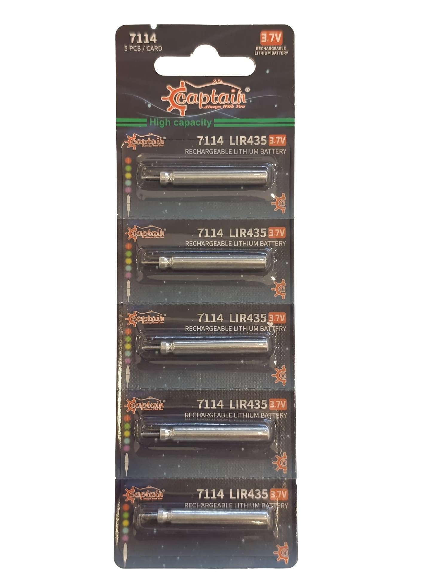Captain 7114 Fosfor ve Şamandra İçin Şarj Olan PİL 5li Paket