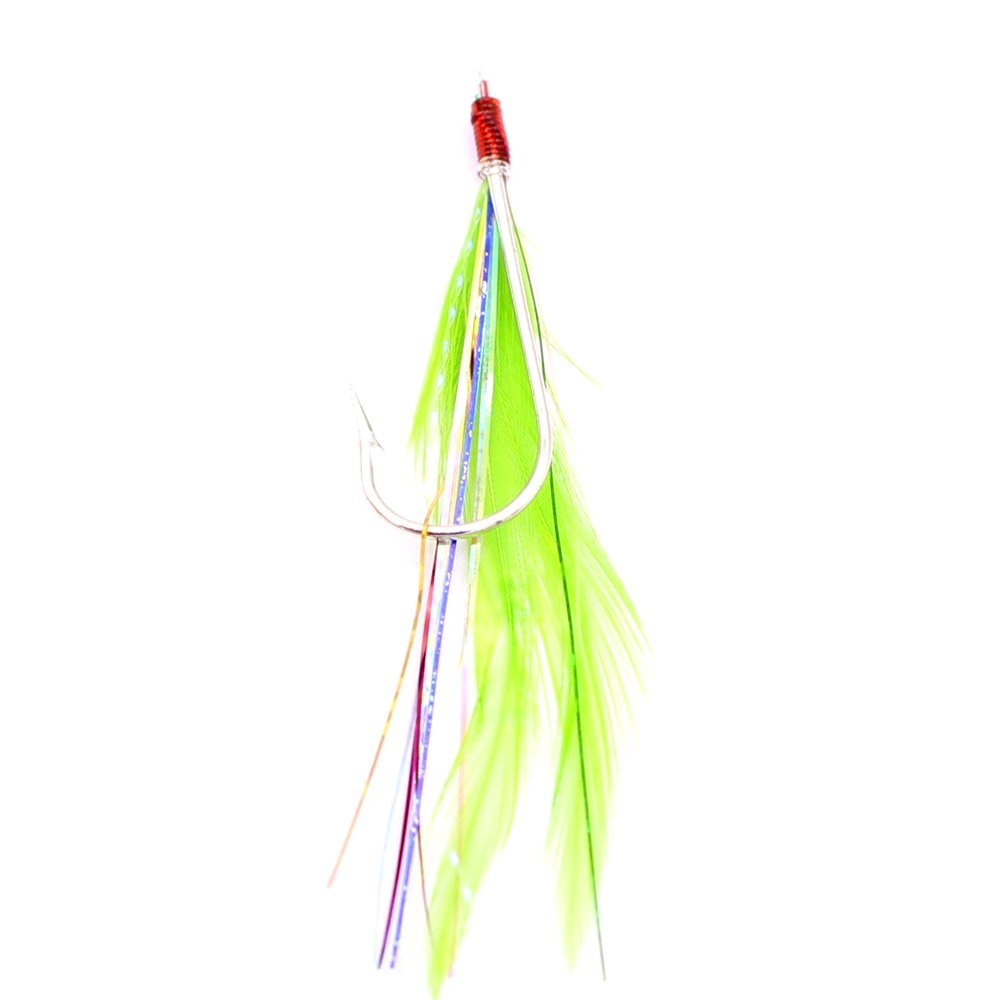 Abari SP16 Palamut kösteği, 50 Adet Mustad iğneli Fosfor Yeşili - 40cm Köstek Boyu - 1 No İğne