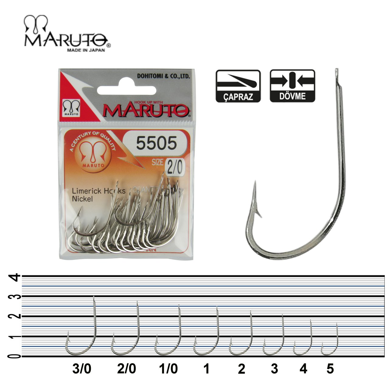 Maruto 5505 Nikel Olta İğnesi 3/0 - Nikel