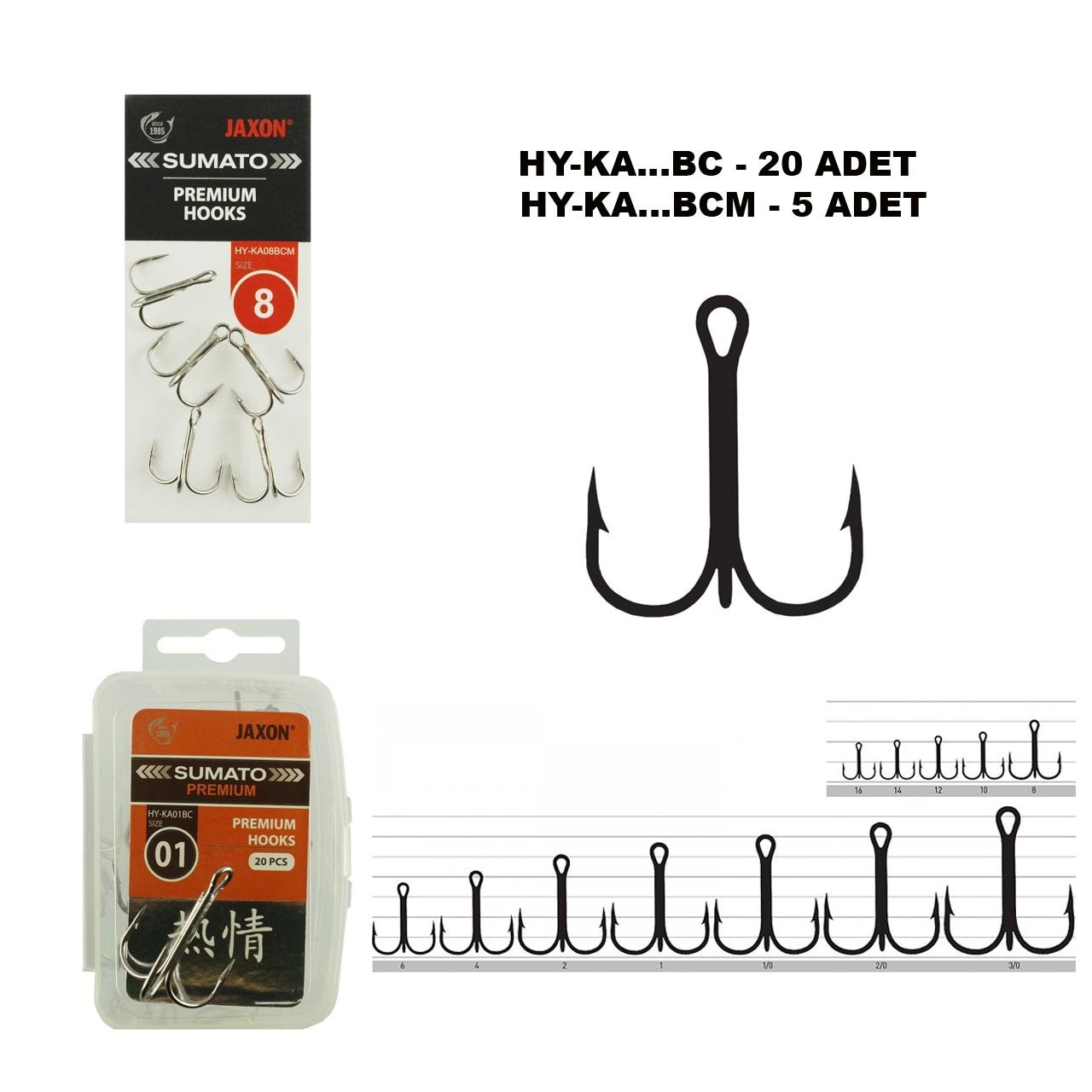 Jaxon Sumato 3Lü Çarpma İğnesi No: 1/0 BCM
