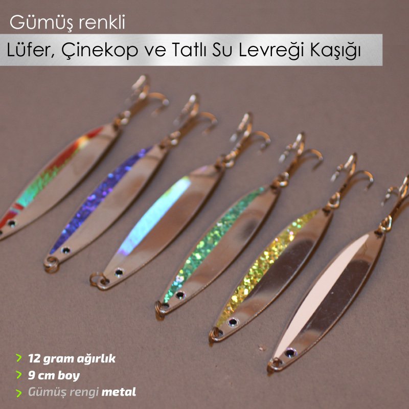 SpotBalık Çinekop Lüfer Levrek Kaşığı, Gümüş Kaşık 12g
