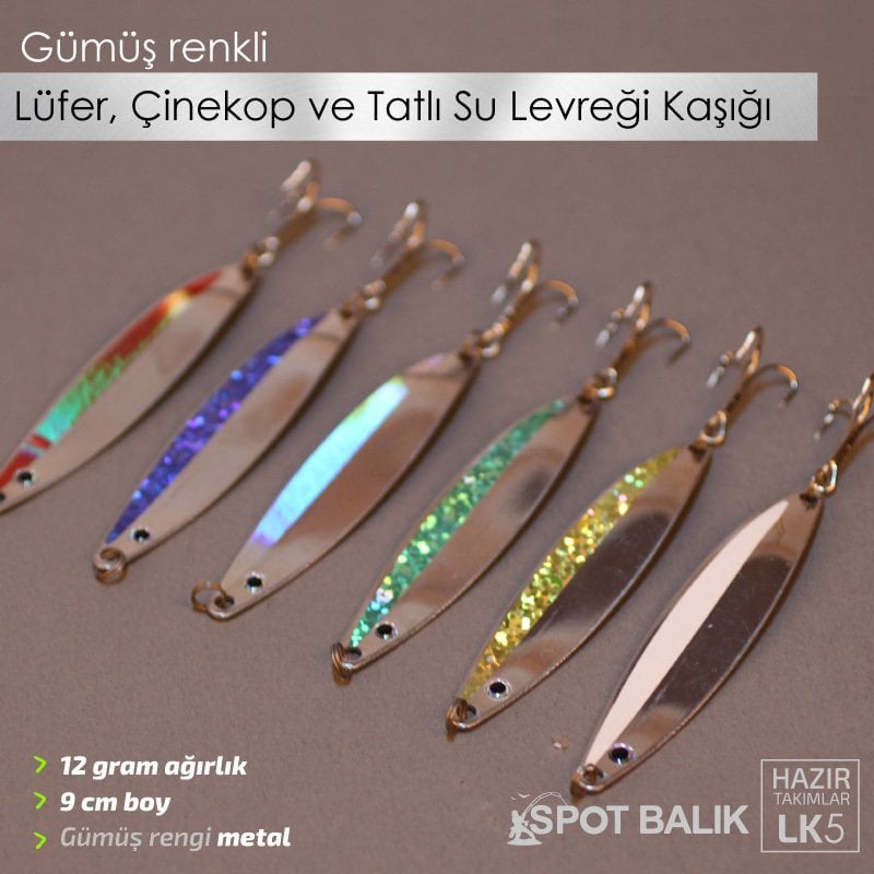 SpotBalık Çinekop Lüfer Levrek Kaşığı, Gümüş Kaşık 12g