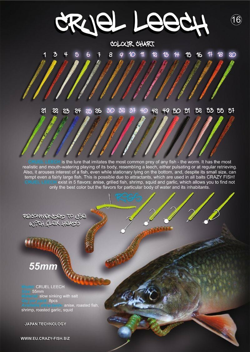 Crazy Fish Cruel Leech 4'' 100 mm