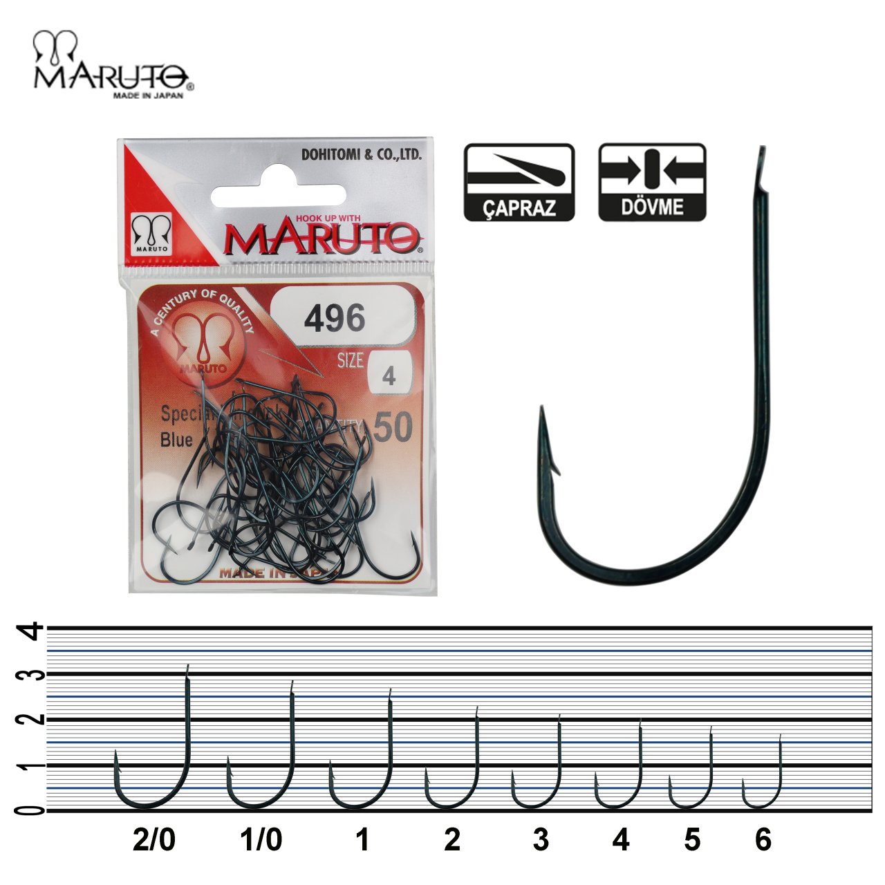 Maruto 496 Mavi İğne No:6 (50Pcs)