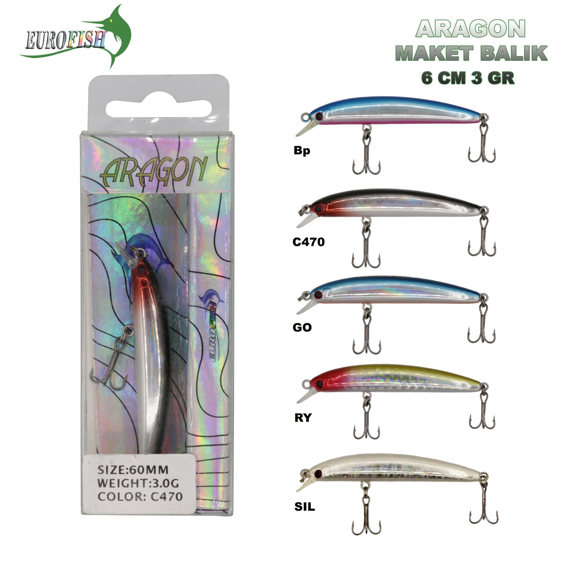 Eurofish Aragon Maket Balık 6 cm A032