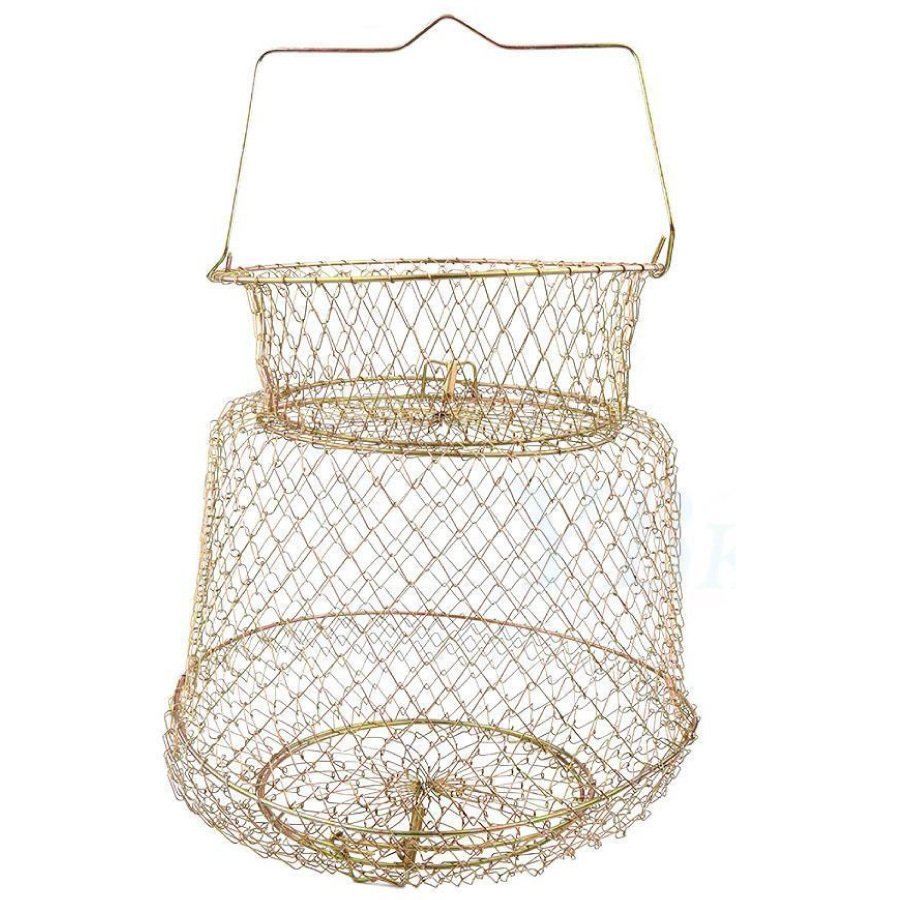 EVOSTAR XF13 Canlı Balık Livarı Katlanır Tel Sepet Sarı - 35cm