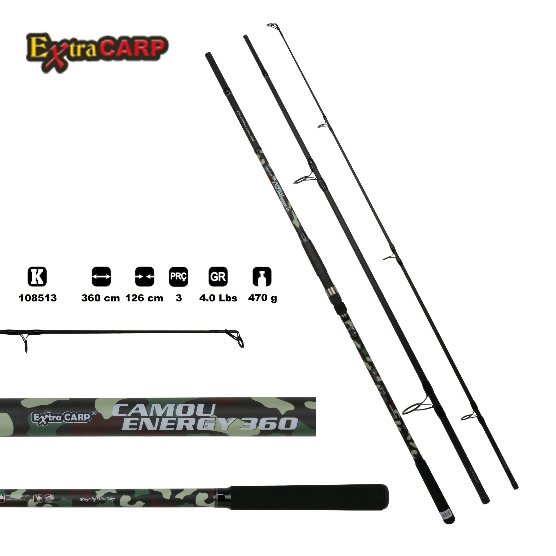 Camou Energy Sazan Kamışı 360cm 4,0lbs