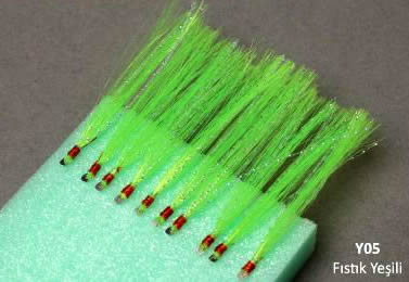 Abari Organze Floş Çinekop, İri İstavrit Çaparisi 2adet Yeşil Y05 - 5 No BY İğne