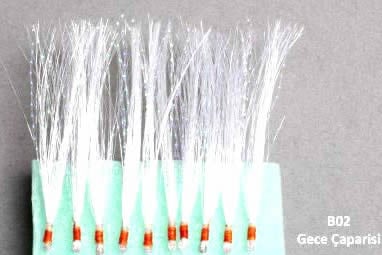 Abari Organze Floş Çinekop, İri İstavrit Çaparisi 2adet Beyaz B02 - 7 No BY İğne