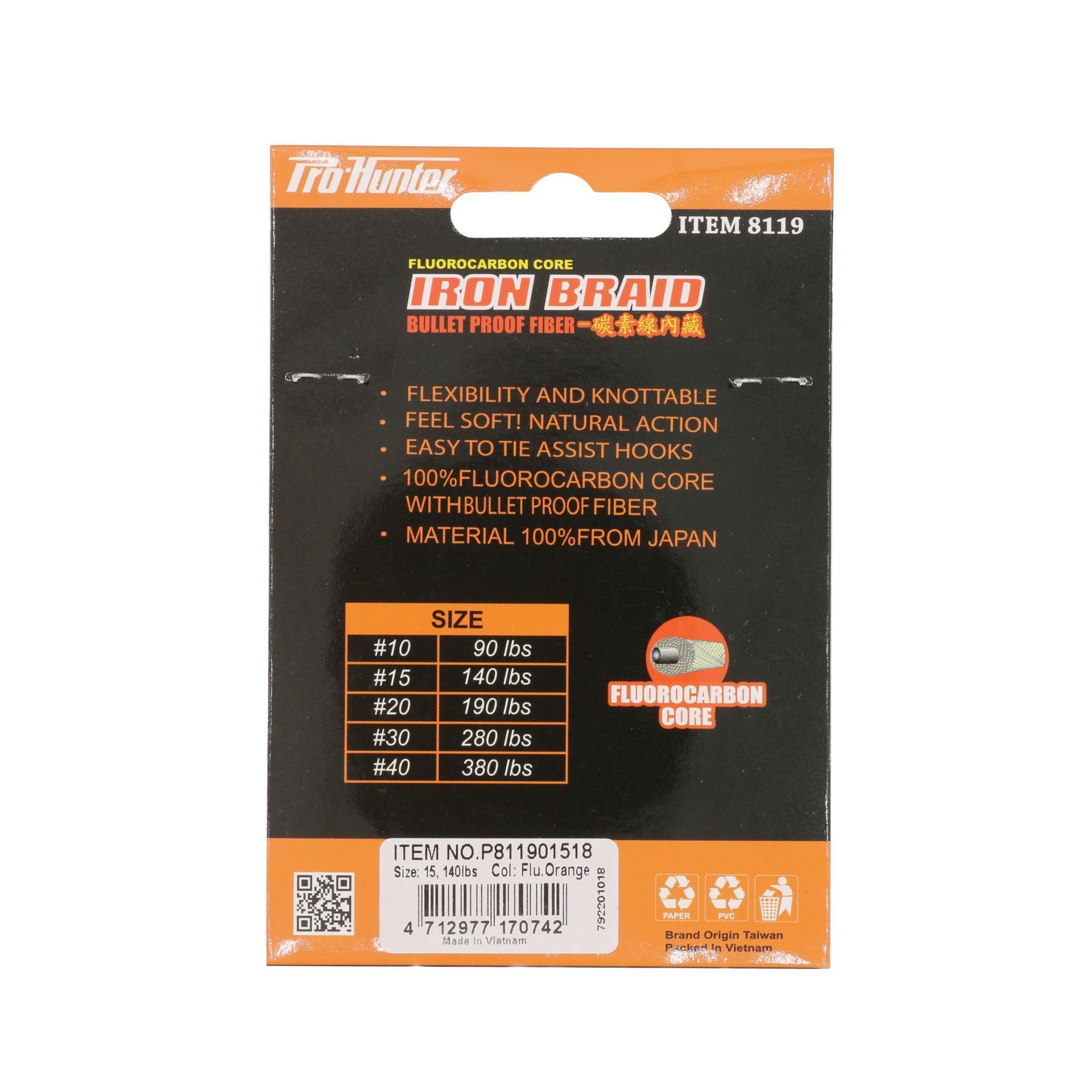 Iron Braid Fluorocarbon Core Assist İpi 190 lbs