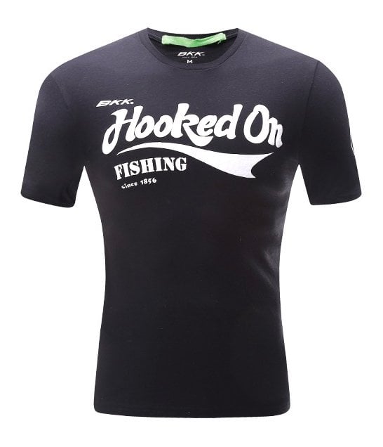 BKK Hooked On Fishing Siyah Tişört Small