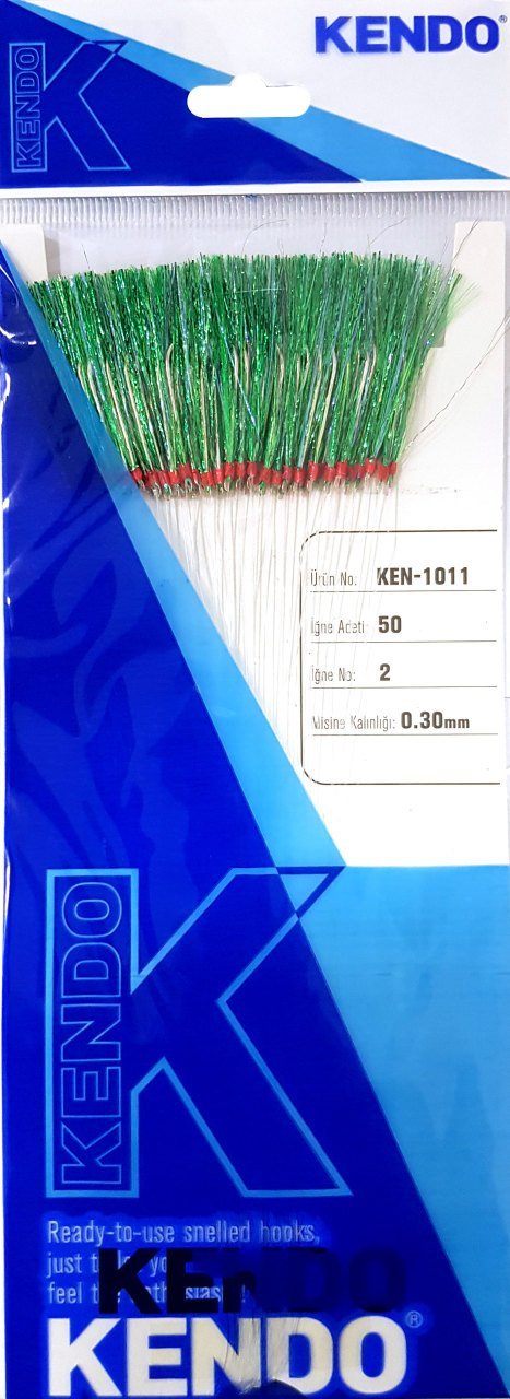 Kendo Özel Köstek 50 Adet İğne No:2 Yeşil Mor Sim