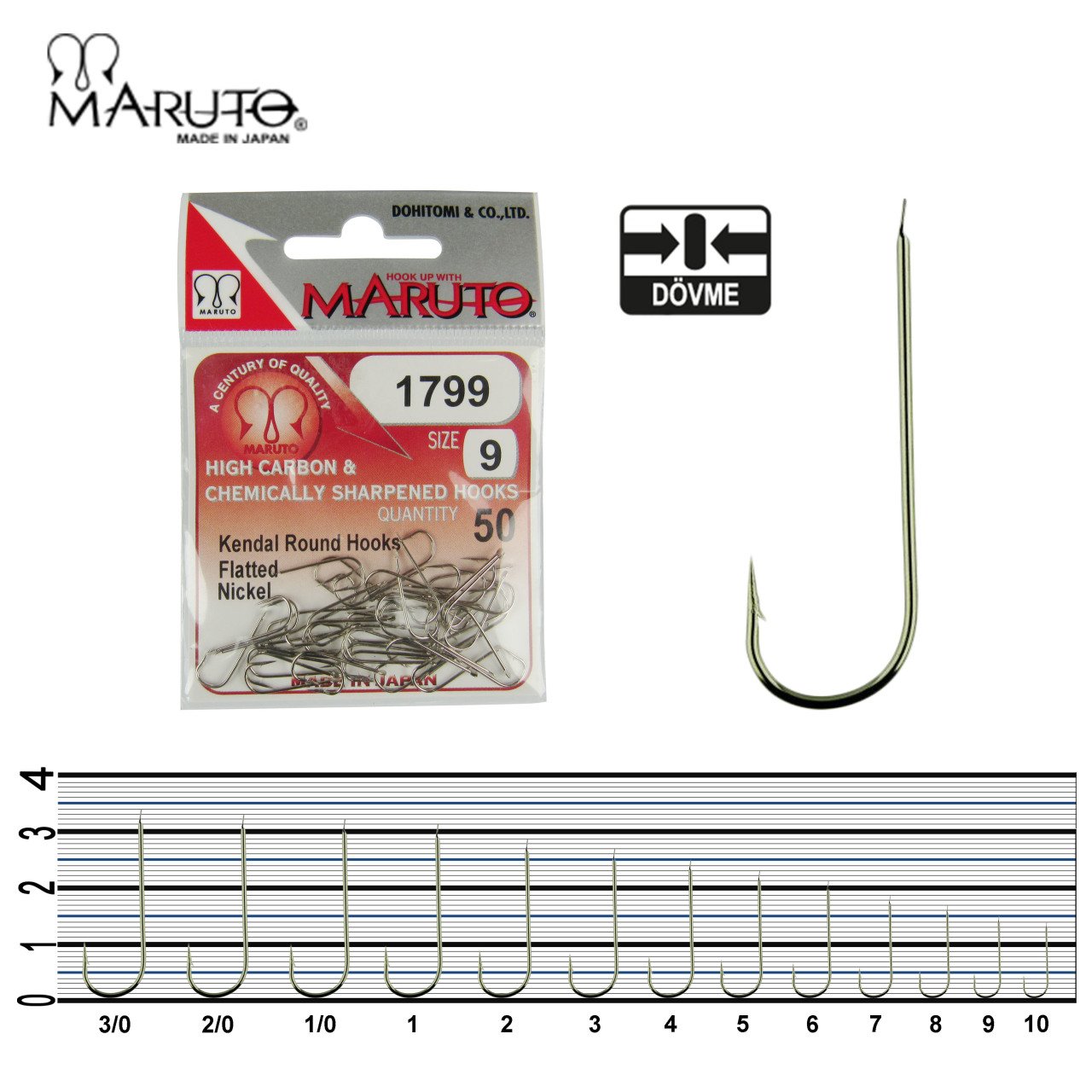 Maruto 1799 Nikel Olta İğnesi No:8 (50Pcs)