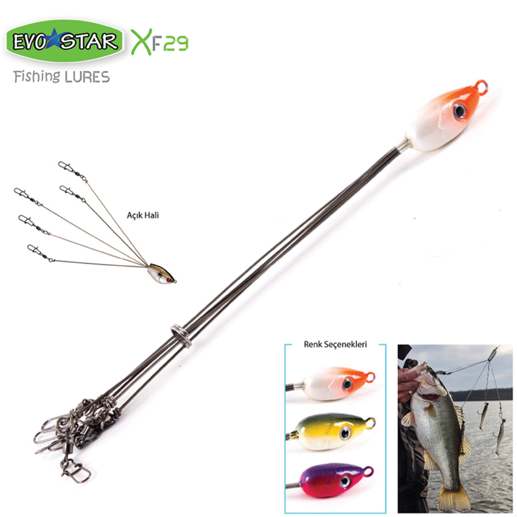 Evostar Levrek Avı Şemsiyesi, Balık Sürüsü Efekti XF29 Mor