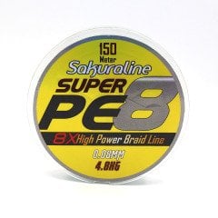 Sakura Super PE Braided 8Kat 150M UHMW Örgü İp Misina Yeşil - 0,08mm