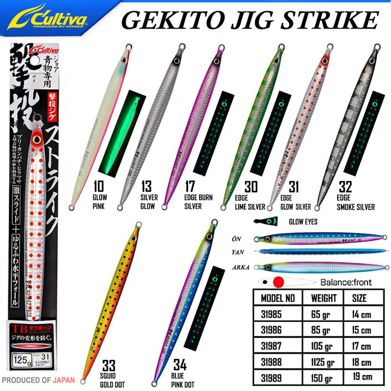 Cultiva 31986 GEKITO JIG STRIKE 15cm 85gr 30, Fiyatı 1.170,60 TL