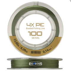 EVOSTAR 4 Kat Örgü PE İp Misina 100m (0.37-0.40mm arası) Yeşil - 0.37mm