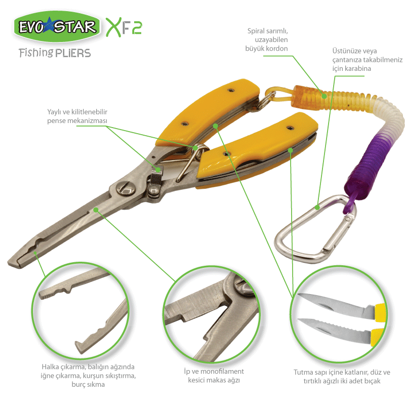 Evostar XF2 Balıkçı Pensesi, Split Ring Halka Açıcı