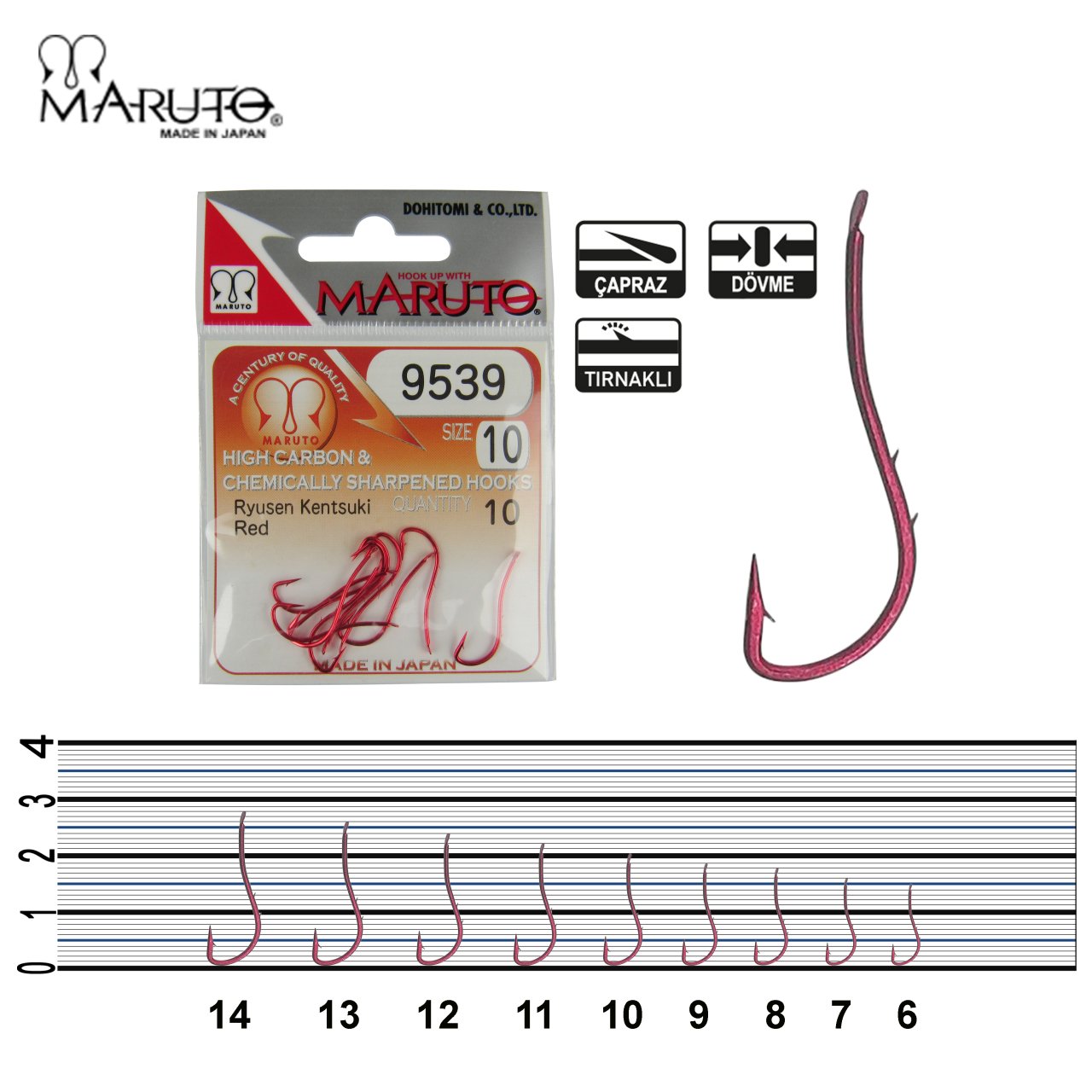 Maruto 9539 Red Olta İğnesi No:13 (10Pcs)