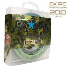 EVOSTAR 8 Kat Örgü PE İp Misina 200m Yeşil - 0.25mm