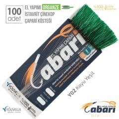 Abari Koyu Yeşil Organze Tekne Çapari Kösteği 100 Ad Koyu Yeşil - 4 No Beyaz İğne