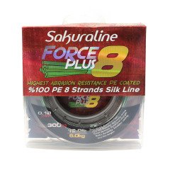 Sakuraline Force Plus 8 Kat PU Kaplama 300 Metre İpek İp Misina Yeşil - 0,10mm