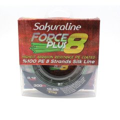 Sakuraline Force Plus 8 Kat PU Kaplama 300 Metre İpek İp Misina Yeşil - 0,12mm