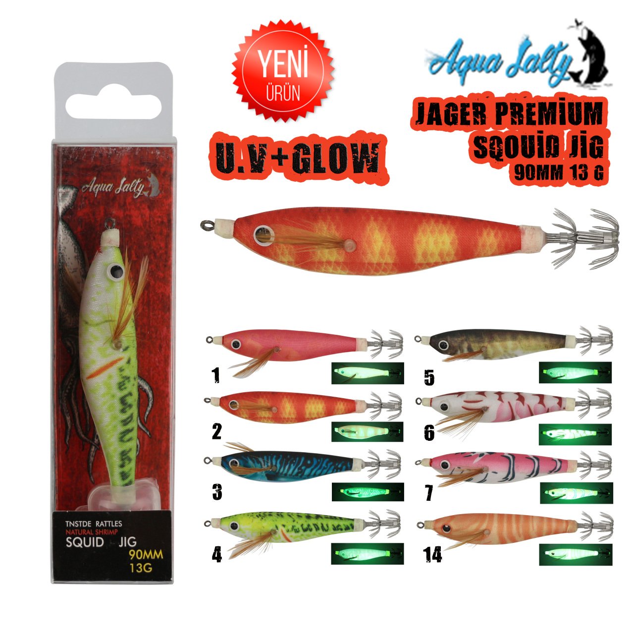 Jager Squid Jig 90mm 13Gr 6