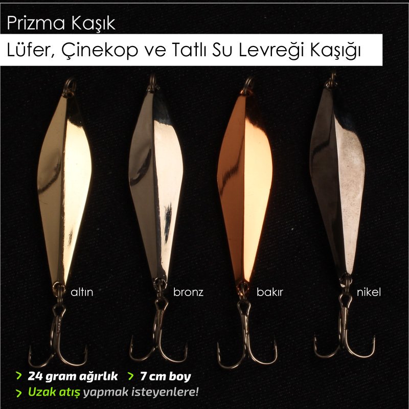 SpotBalık Çinekop Lüfer Levrek Kaşığı, Prizma Kaşık 24g
