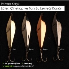 SpotBalık Çinekop Lüfer Levrek Kaşığı, Prizma Kaşık 24g