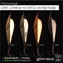 SpotBalık Çinekop Lüfer Levrek Kaşığı, Prizma Kaşık 24g