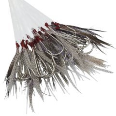 Abari Kırçıllı Ördek Tüyü Mustad İğneli Çinekop Çapari Kösteği Kahverengi - 8 No İğne - 0.18mm Misina - 25cm Köstek