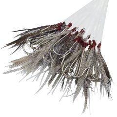 Abari Kırçıllı Ördek Tüyü Mustad İğneli Çinekop Çapari Kösteği Kahverengi - 8 No İğne - 0.18mm Misina - 25cm Köstek