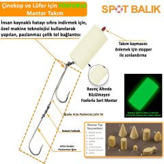 Evostar Glow Mantarlı Çelik Telli Yemli Takım 2 İğneli Büyük Boy Silindir Sarı - Büyük Boy Silindir - 6 No SY İğne