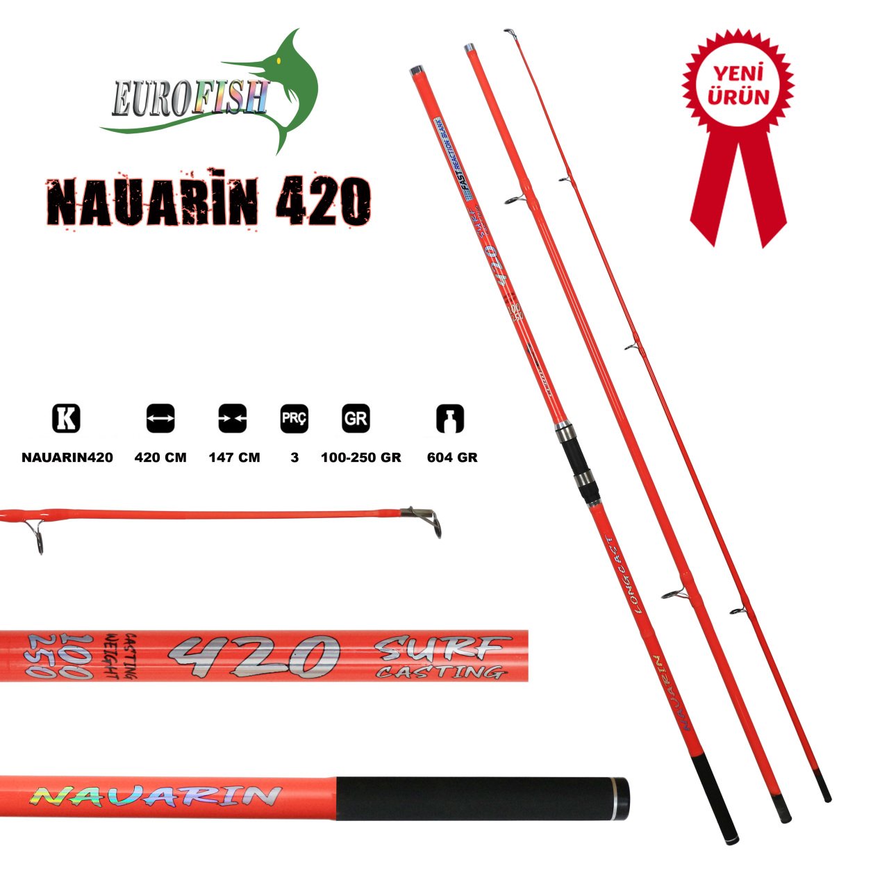 Nauarin 420Cm Surf Olta Kamışı 100-250Gr 3lb White