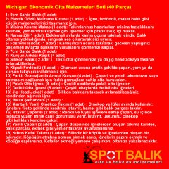 Michigan Ekonomik Olta Takımı Malzemeleri Seti