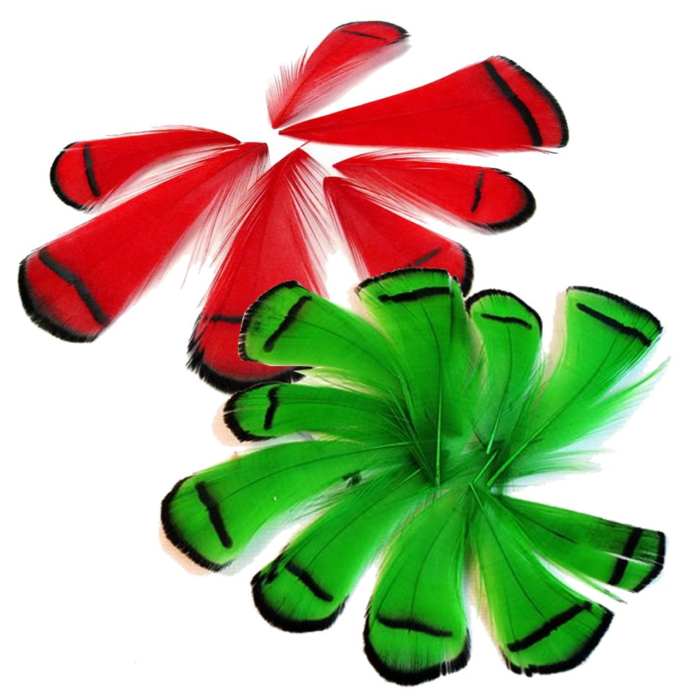 Abari Sülün Tüyü Kırmızı Yeşil (çapari kösteği için)