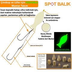 Evostar Glow Mantarlı Çelik Telli Yemli Takım - 2 İğneli Balık Sarı - Balık - 4 No SY İğne