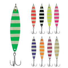 Evostar Pilgrimo Glow Zebra 18/28gr Lüfer Çinekop Kaşığı XF10 8cm-18gr - Bordo-08