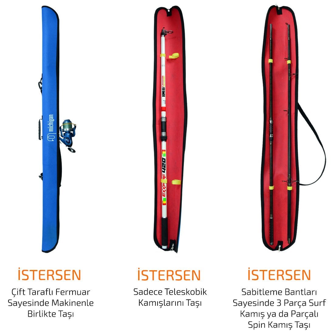 Michigan 135-145-155cm Kamış Taşıma Çantası