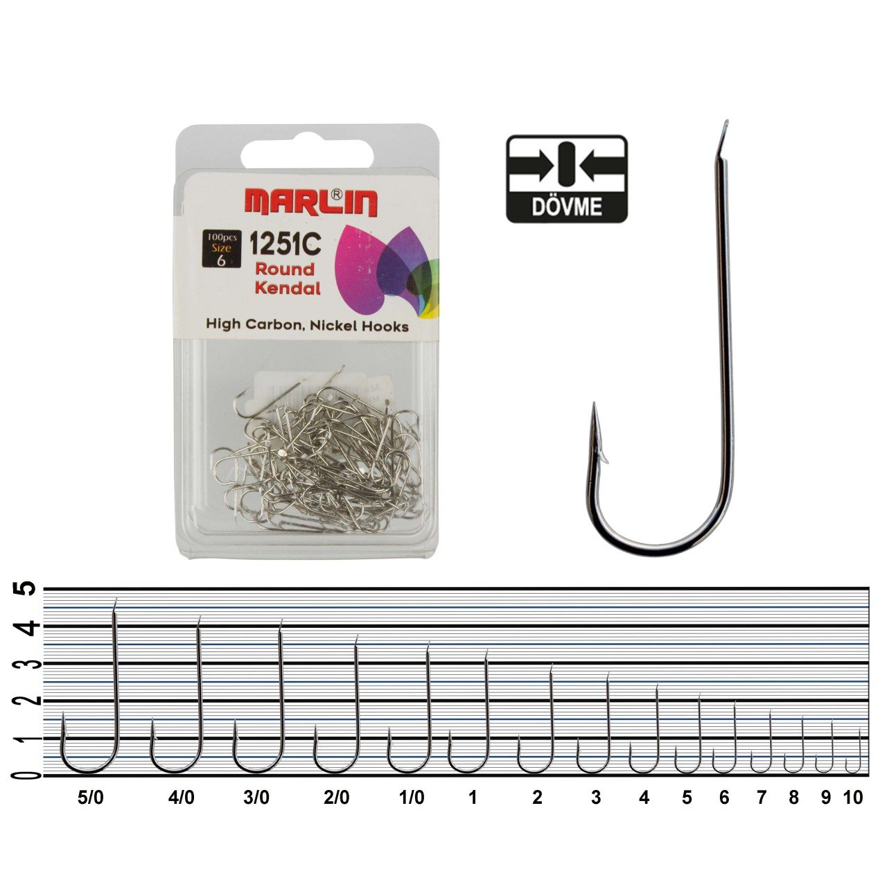 Marlin 1251C Nikel Olta İğnesi No:3/0 (100Pcs)