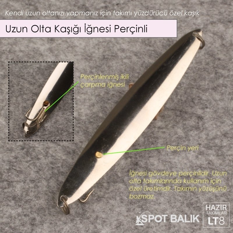 Evostar Uzun Olta Kaşığı, İğnesi Perçinli Kaşık 2'li Paket