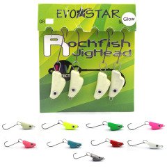 Evostar Rockfish Lrf 3D Mafsallı Balık Jighead Glow - 5 gr