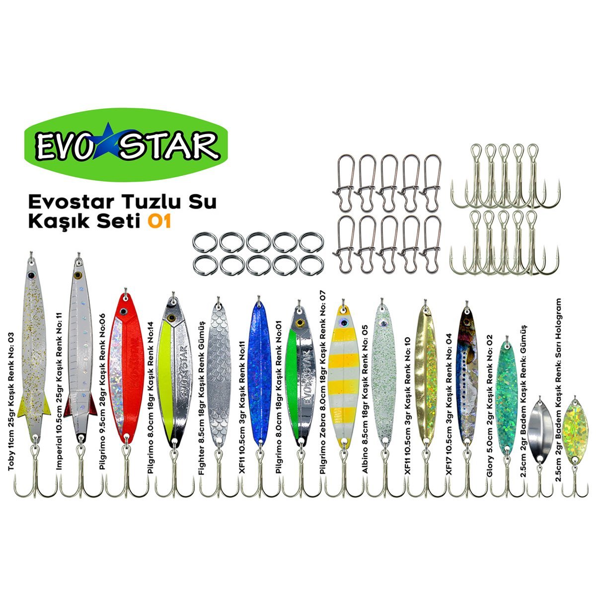 Evostar Tuzlu Su Kaşık Seti (14 Adet) Çok Renkli - Set 2