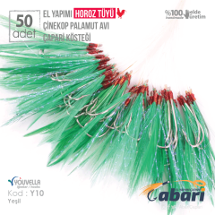 Abari Y10 Horoz Tüyü Çinekop Çapari Kösteği 50ad Yeşil Y04 - 3 No BY İğne